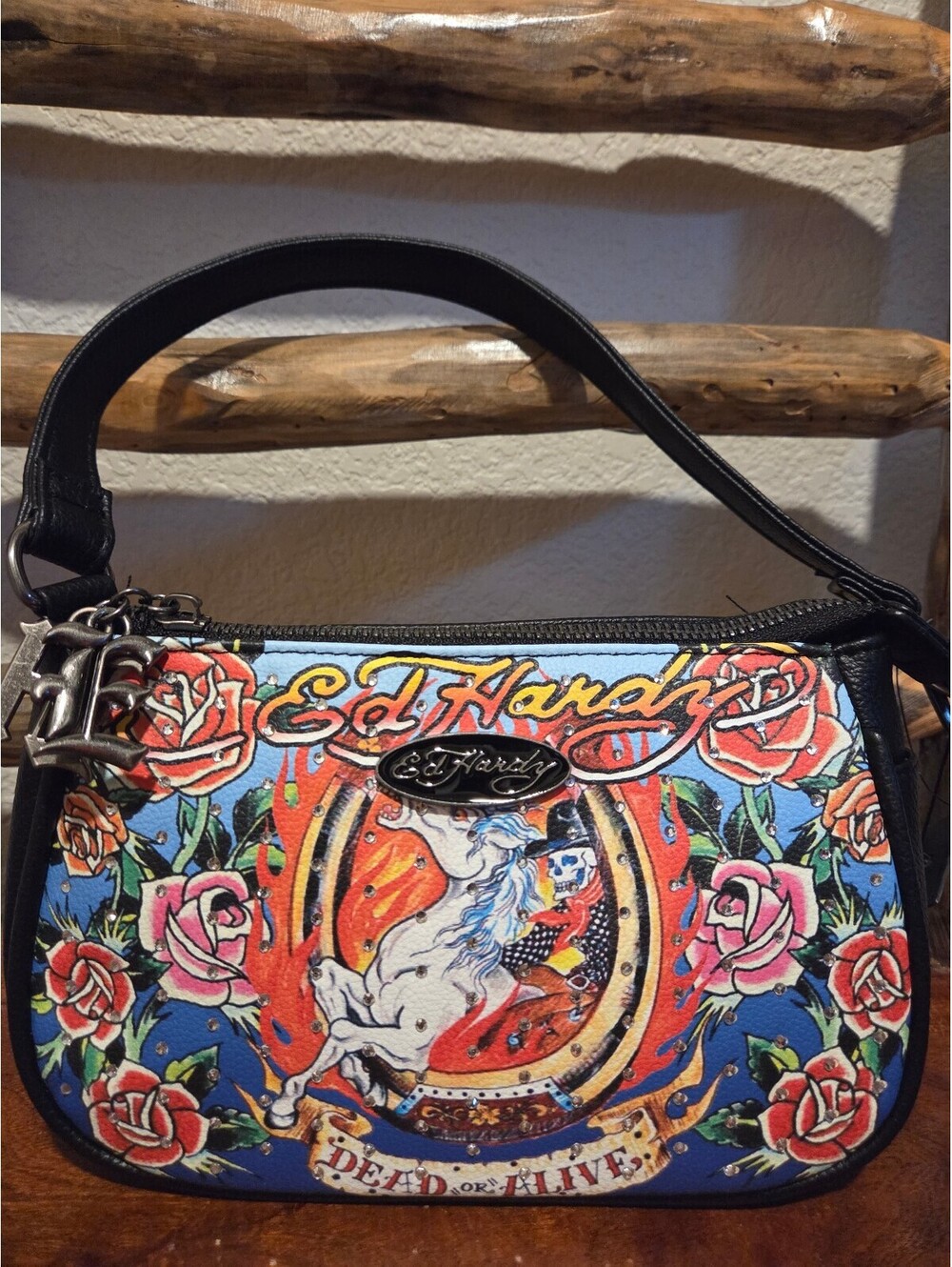 Ed Hardy Dead or Alive Wristlet with Detachable Strap